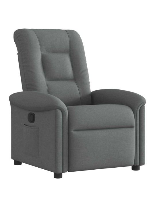 Polohovací křeslo tmavě šedé textil
