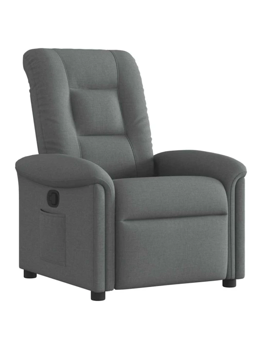 Polohovací křeslo tmavě šedé textil