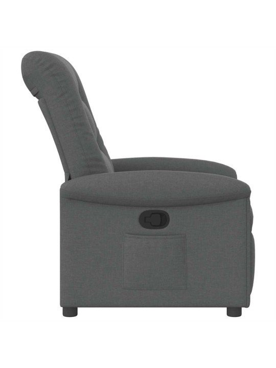 Polohovací křeslo tmavě šedé textil