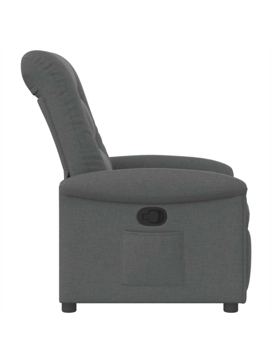 Polohovací křeslo tmavě šedé textil