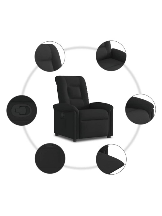 Polohovací křeslo černé textil