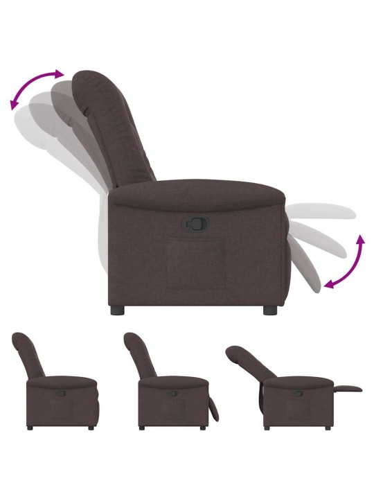 Polohovací křeslo tmavě hnědé textil