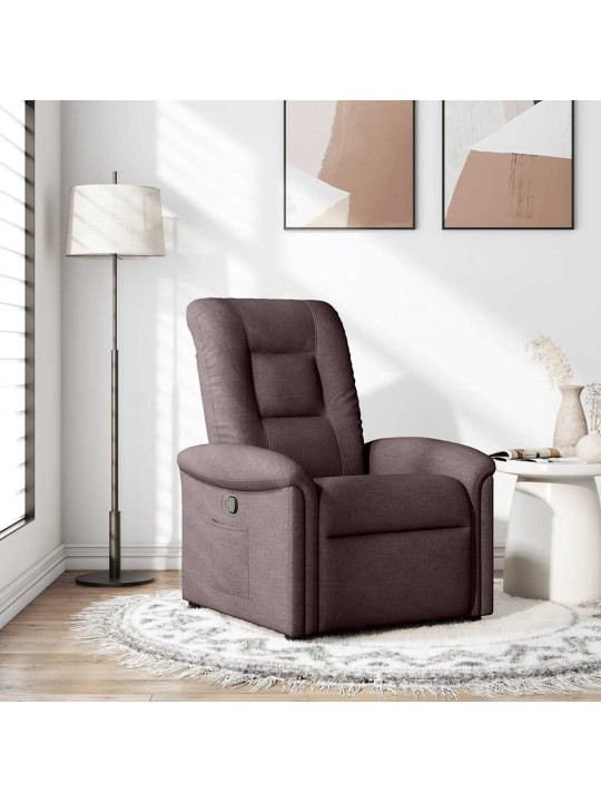 Polohovací křeslo tmavě hnědé textil