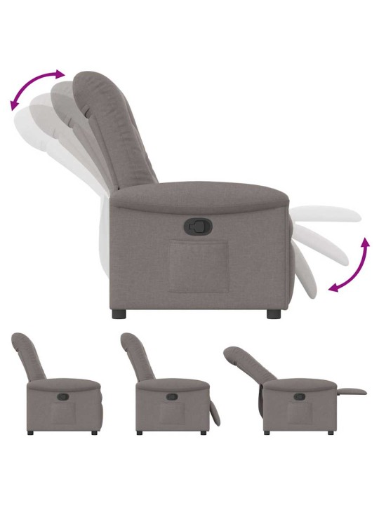 Polohovací křeslo taupe textil