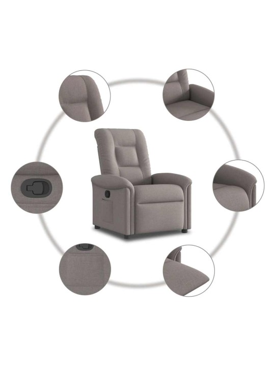 Polohovací křeslo taupe textil