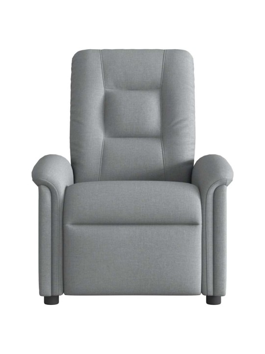 Masážní polohovací křeslo světle šedé textil