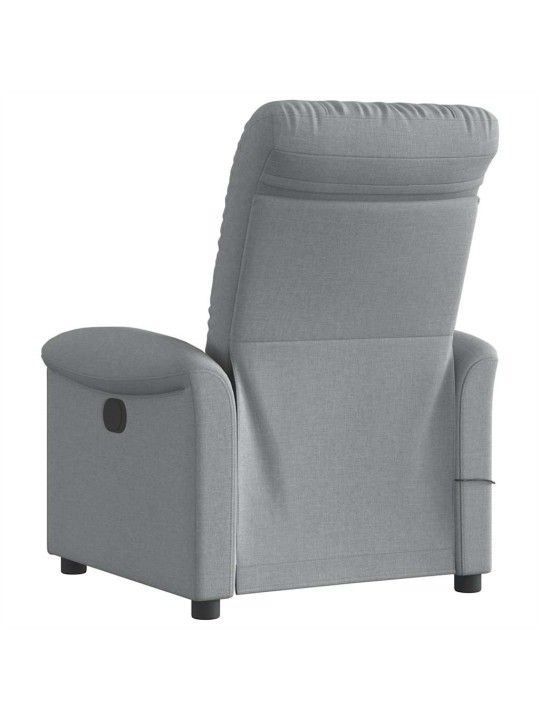 Masážní polohovací křeslo světle šedé textil