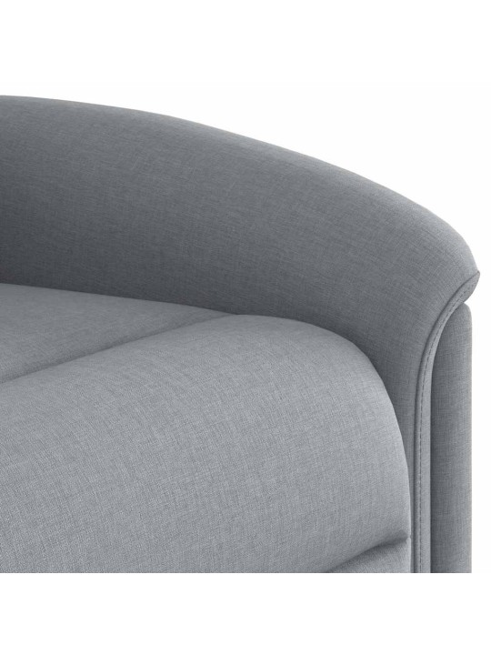 Masážní polohovací křeslo světle šedé textil