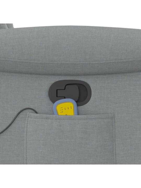 Masážní polohovací křeslo světle šedé textil