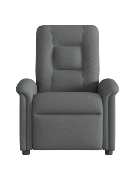 Masážní polohovací křeslo tmavě šedé textil