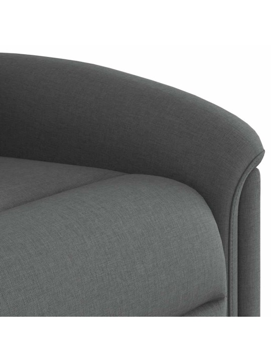 Masážní polohovací křeslo tmavě šedé textil