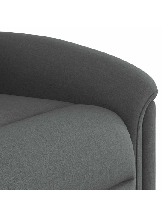 Masážní polohovací křeslo tmavě šedé textil