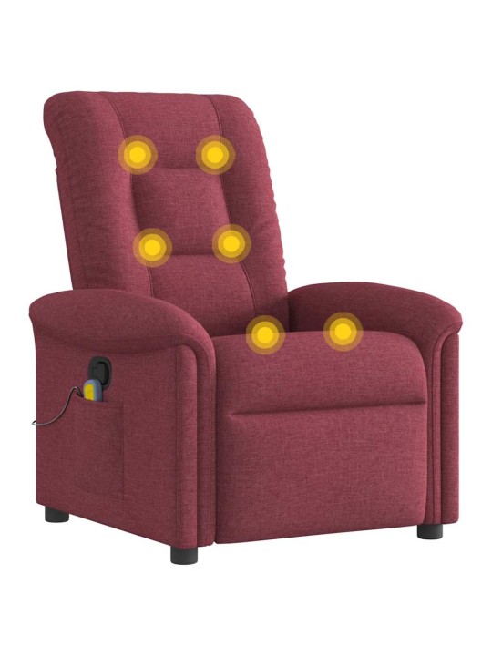 Masážní polohovací křeslo vínové textil