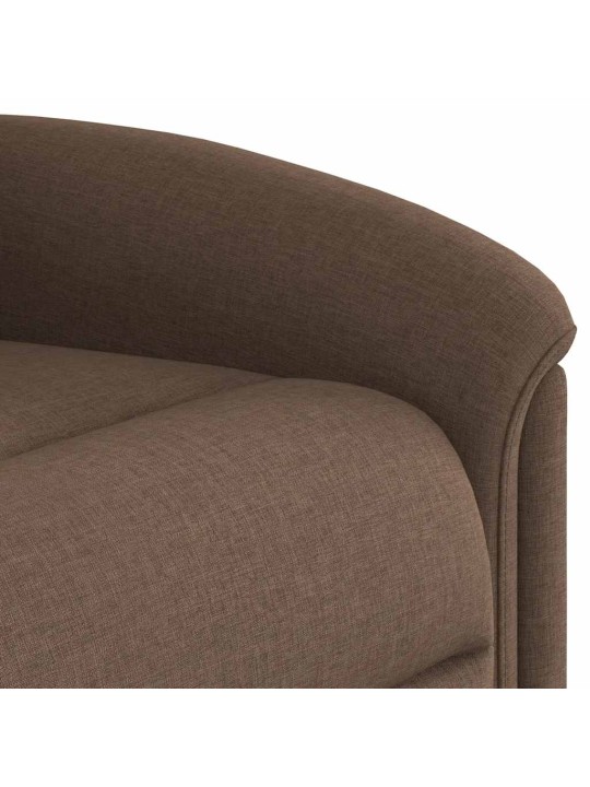 Masážní polohovací křeslo hnědé textil