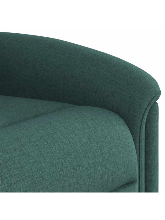 Masážní polohovací křeslo tmavě zelené textil