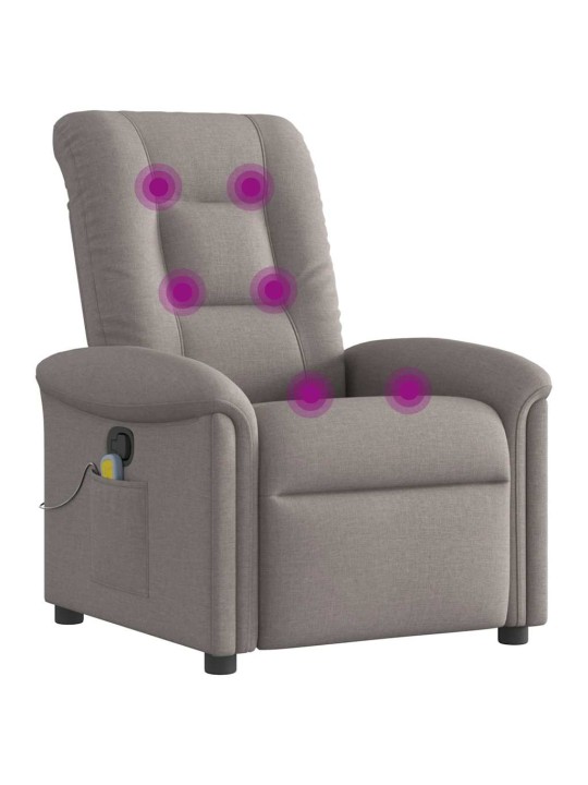 Masážní polohovací křeslo taupe textil