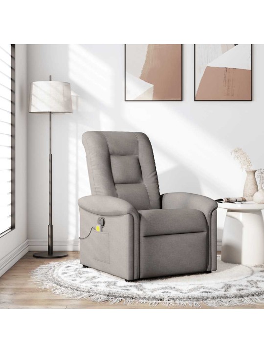 Masážní polohovací křeslo taupe textil