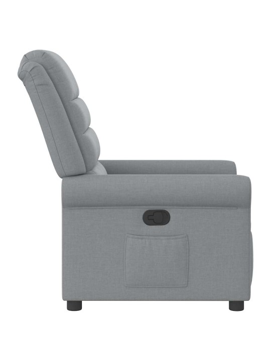 Polohovací křeslo světle šedé textil