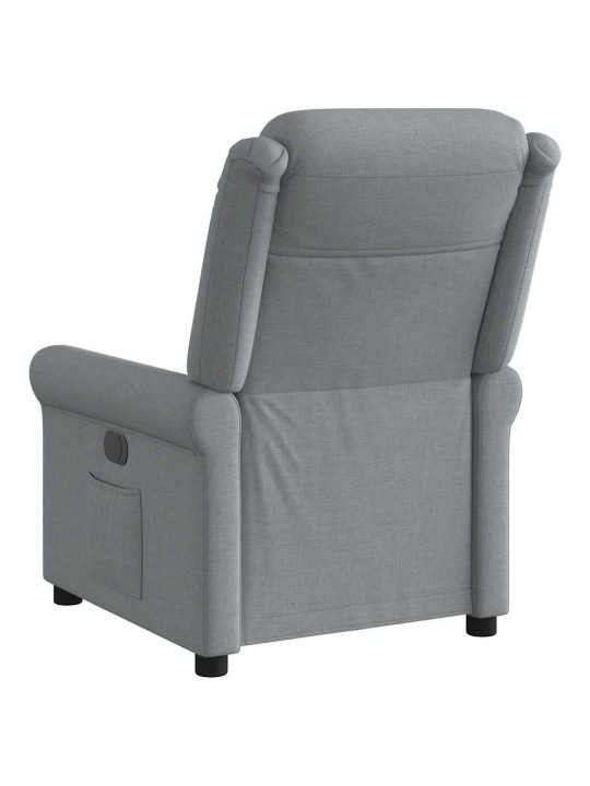 Polohovací křeslo světle šedé textil