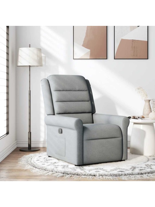 Polohovací křeslo světle šedé textil