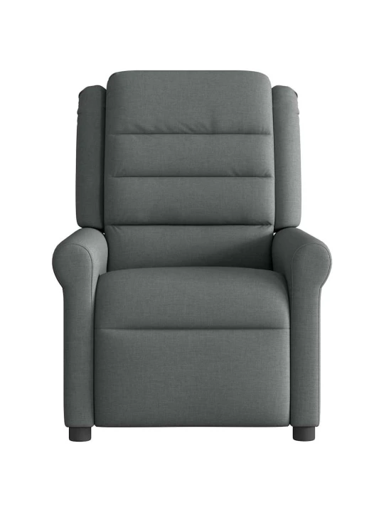Polohovací křeslo tmavě šedé textil