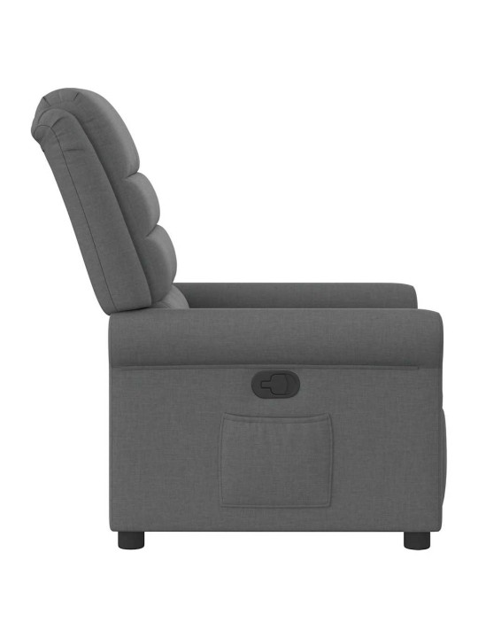 Polohovací křeslo tmavě šedé textil