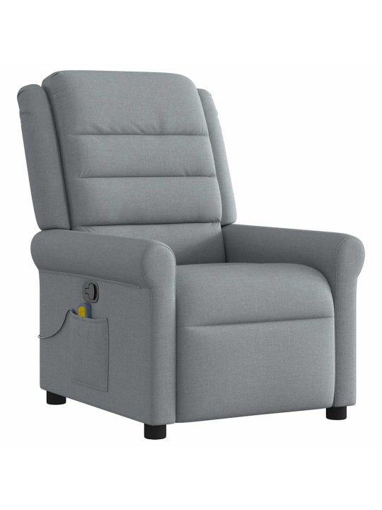 Masážní polohovací křeslo světle šedé textil