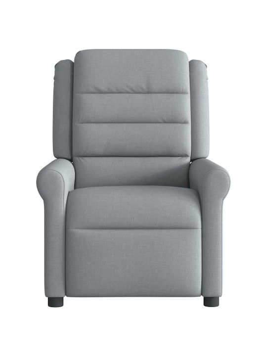 Masážní polohovací křeslo světle šedé textil
