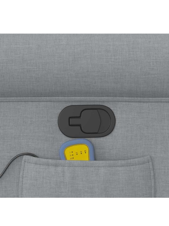 Masážní polohovací křeslo světle šedé textil