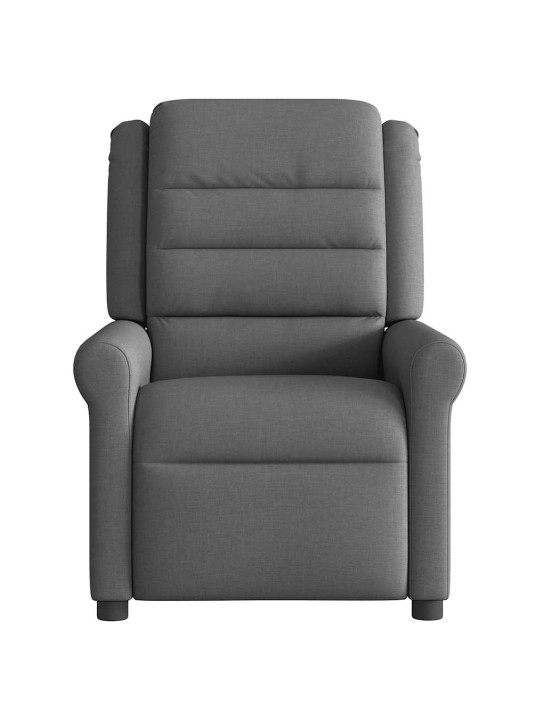 Masážní polohovací křeslo tmavě šedé textil