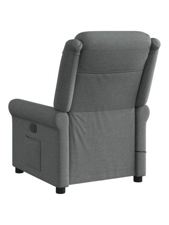 Masážní polohovací křeslo tmavě šedé textil