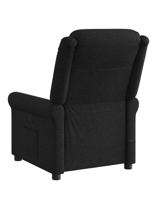 Masážní polohovací křeslo černé textil