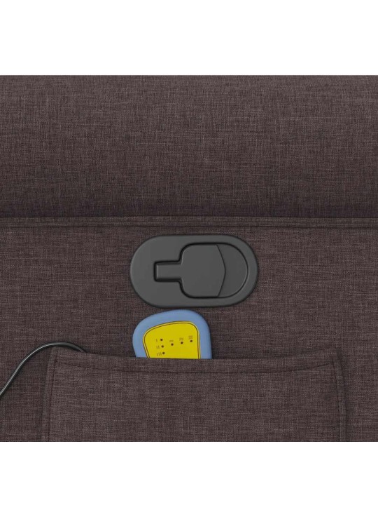 Masážní polohovací křeslo tmavě hnědé textil
