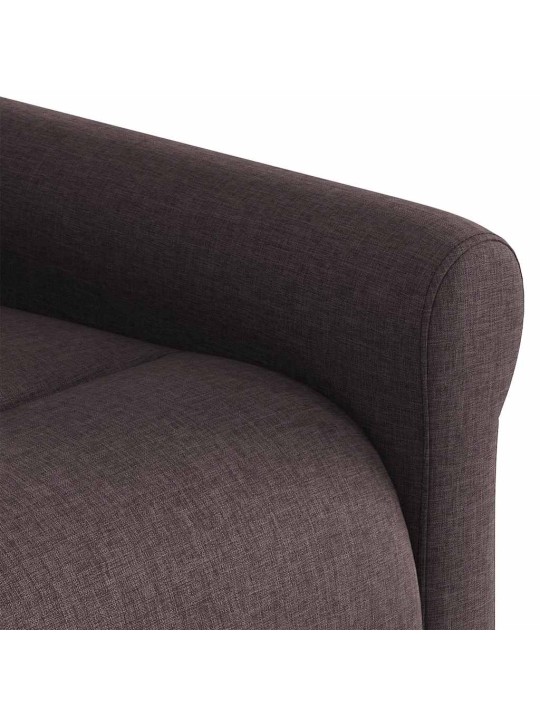 Masážní polohovací křeslo tmavě hnědé textil
