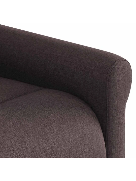 Masážní polohovací křeslo tmavě hnědé textil