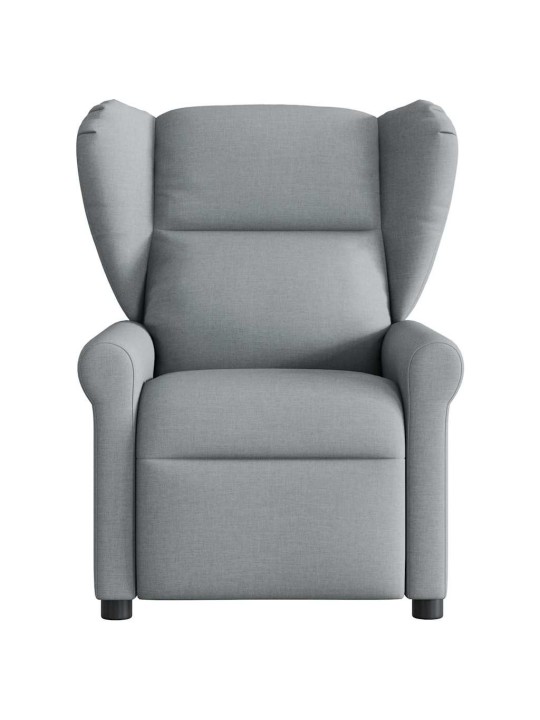 Polohovací křeslo světle šedé textil