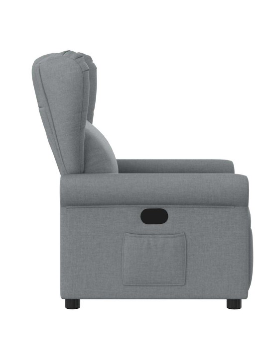 Polohovací křeslo světle šedé textil