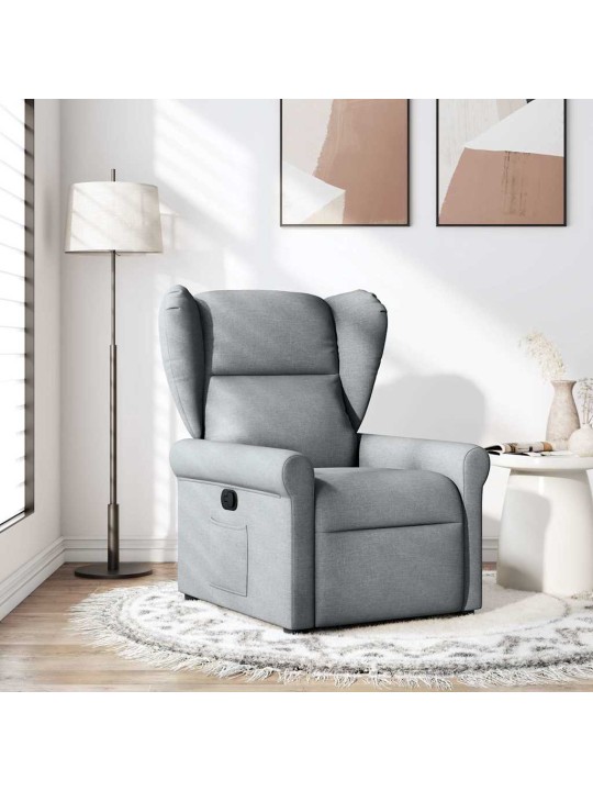 Polohovací křeslo světle šedé textil