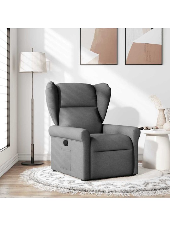 Polohovací křeslo tmavě šedé textil