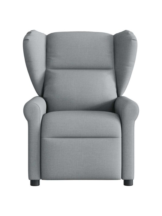 Masážní polohovací křeslo světle šedé textil
