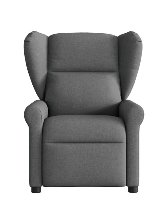 Masážní polohovací křeslo tmavě šedé textil