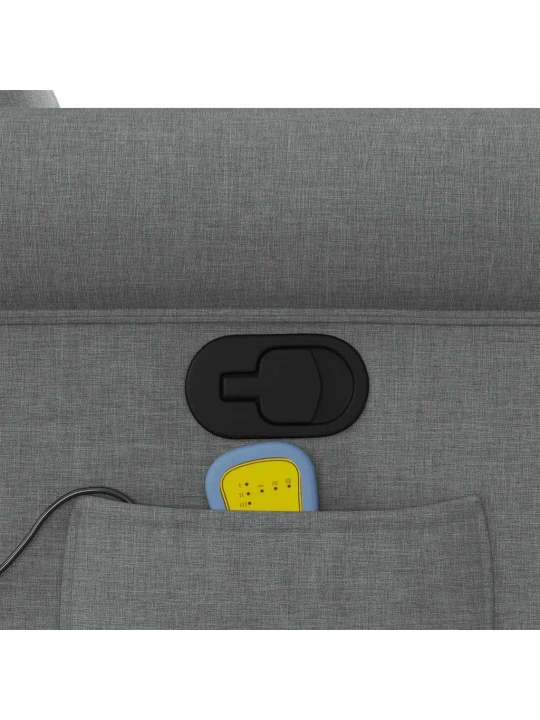Masážní polohovací křeslo tmavě šedé textil