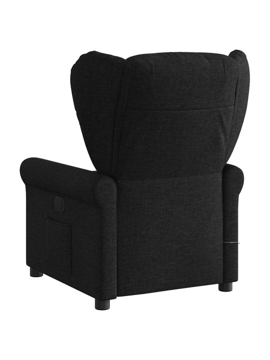 Masážní polohovací křeslo černé textil