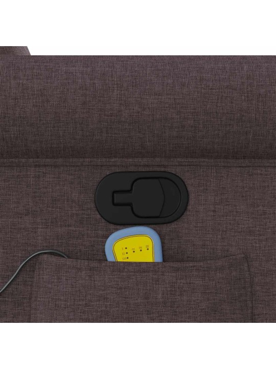Masážní polohovací křeslo tmavě hnědé textil