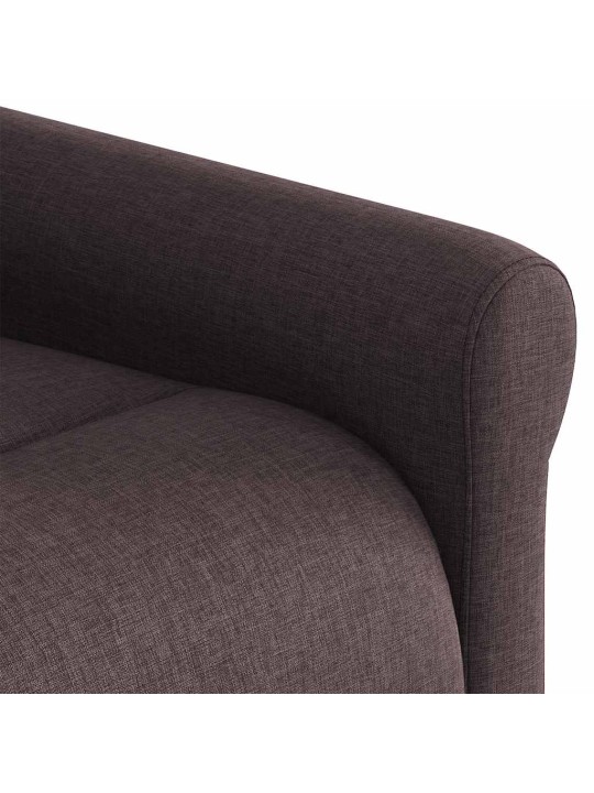 Masážní polohovací křeslo tmavě hnědé textil