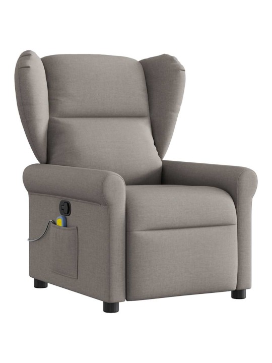 Masážní polohovací křeslo taupe textil