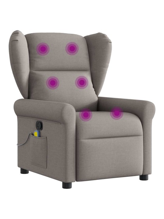 Masážní polohovací křeslo taupe textil