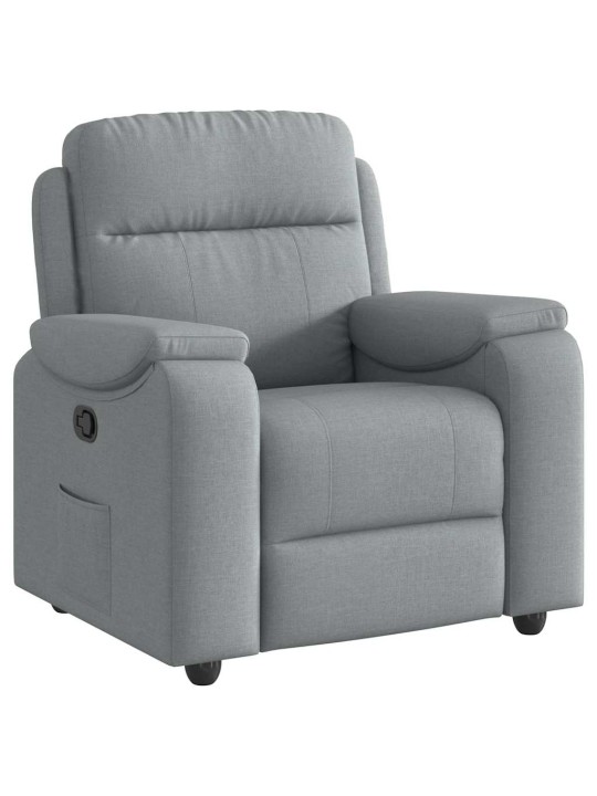 Polohovací křeslo světle šedé textil
