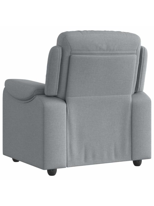 Polohovací křeslo světle šedé textil