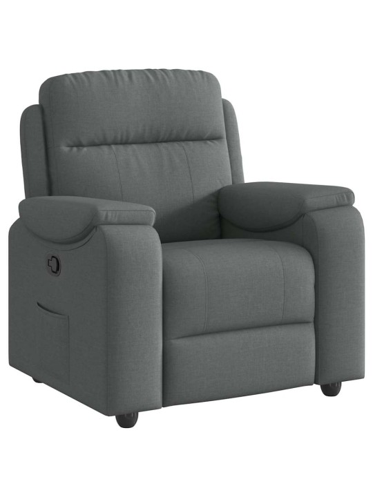 Polohovací křeslo tmavě šedé textil